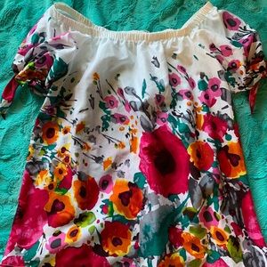 Off the shoulder floral blouse
